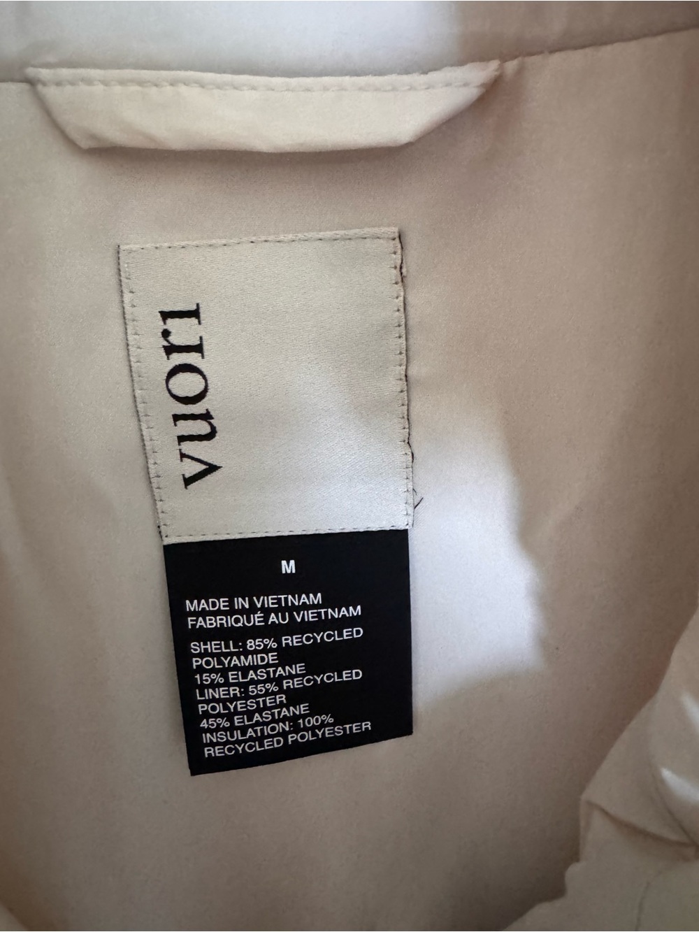 Vuori Canyon Insulated Cream Quilted Sleeveless Puffer Vest - Picture 2 of 5